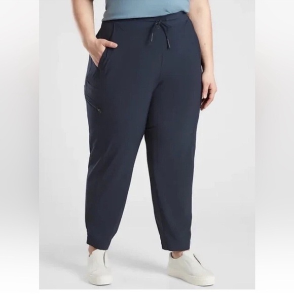 Athleta Pants - Athleta Dark Blue Joggers with Drawstring Venture Pant Size 14